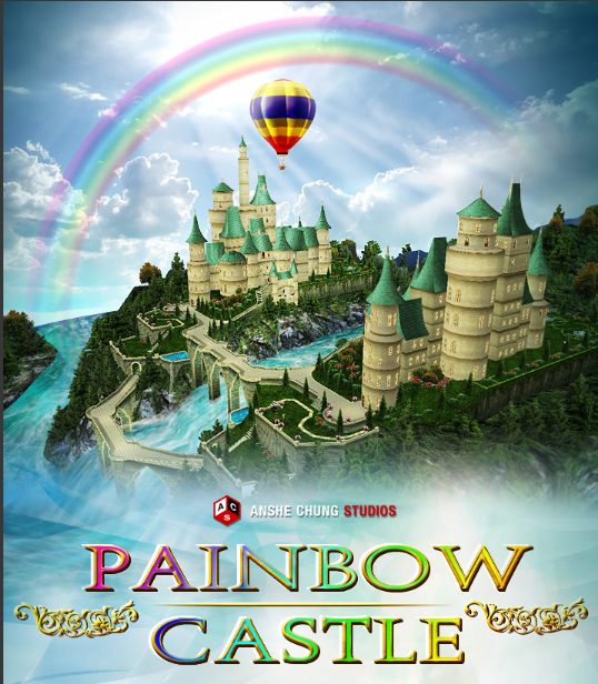 rainbow princess castle